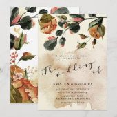 Invitation automne se sentir élégant Mariage floral (Devant / Derrière)