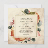 Invitation Automne Sentez-vous Élégant Carré Mariage (Devant)