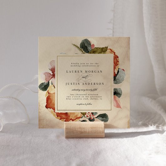 Invitation Automne Sentez-vous Élégant Carré Mariage