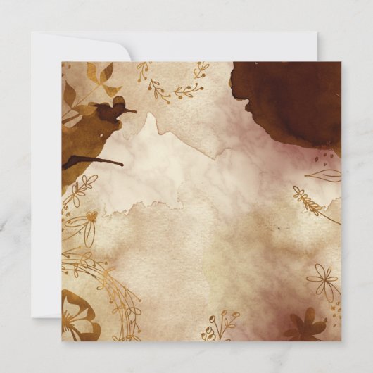 Invitation Automne Sentez-vous élégant Floral Carré Open Hous (Dos)