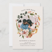 Invitation automne sentir couronne florale enregistrer la dat (Devant)