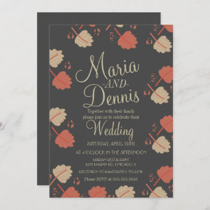Invitation Automne simple Terracotta Nuetral Feuille Mariage