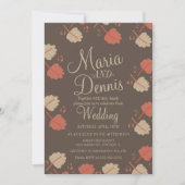 Invitation Automne simple Terracotta Nuetral Feuille Mariage (Devant)