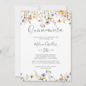Invitation Automne soleil Élégant Fleur sauvage Quinceañera (Devant)