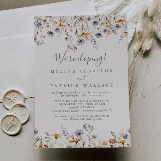 Invitation Automne Sunshine Fleur sauvage Elopement Réception