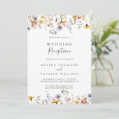 Invitation Automne Sunshine Fleur sauvage Mariage Réception (Debout devant)
