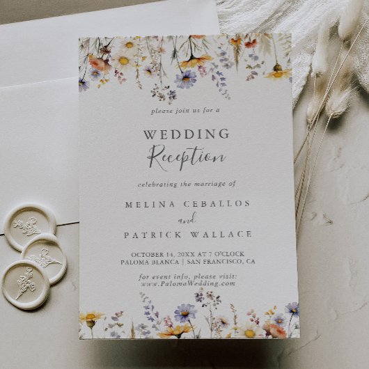 Invitation Automne Sunshine Fleur sauvage Mariage Réception