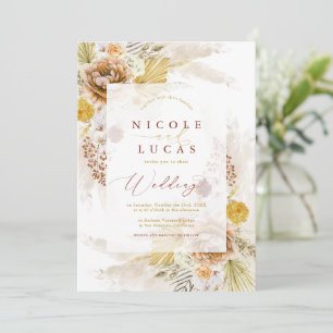 Invitation Automne Terracotta Automne Boho Pampas Mariage en 