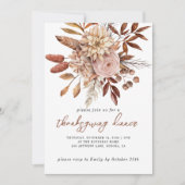 Invitation Automne Terracotta Bisque Floral Thanksgiving (Devant)