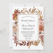 Invitation Automne Terracotta Boho Floral Mariage moderne (Devant)
