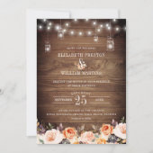 Invitation Automne Terracotta Floral Rustique Grange Mariage  (Devant)