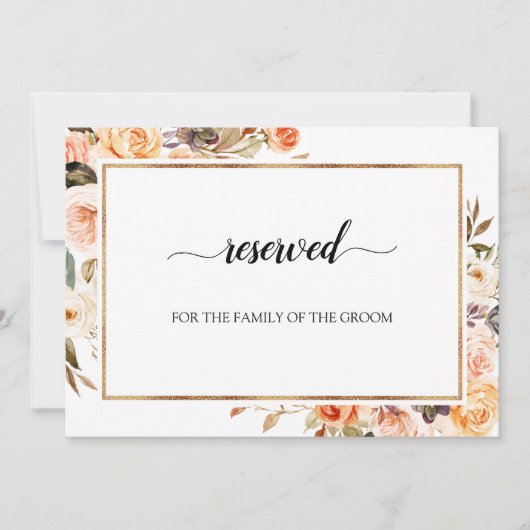 Invitation Automne Terracotta Orange Floral Mariage Réservé (Devant)
