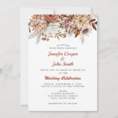 Invitation Automne Terracotta Rustique Floral Mariage (Devant)