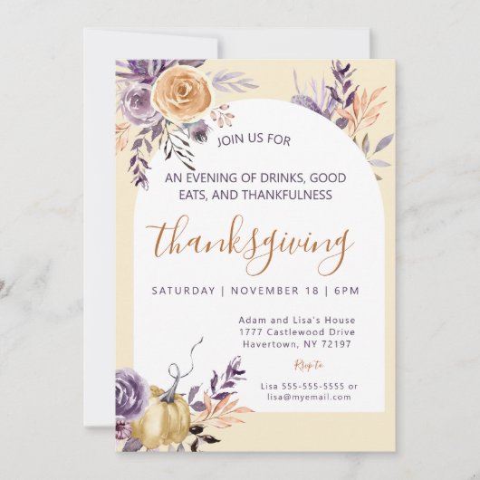 Invitation AUTOMNE Thanksgiving (Devant)