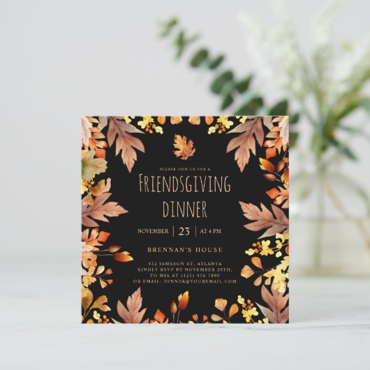 Invitation Automne Thanksgiving Russe Friendsgiving Dîner (Debout devant)