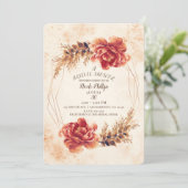 Invitation Automne Tomber Épice Floral Aquarelle Douceur de M (Debout devant)