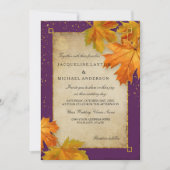 Invitation Automne Tomber Feuilles Feuilles Élégant Mariage (Devant)