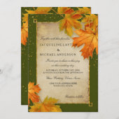 Invitation Automne Tomber Feuilles Feuilles Élégant Mariage (Devant / Derrière)