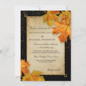 Invitation Automne Tomber Feuilles Feuilles Élégant Mariage (Devant)