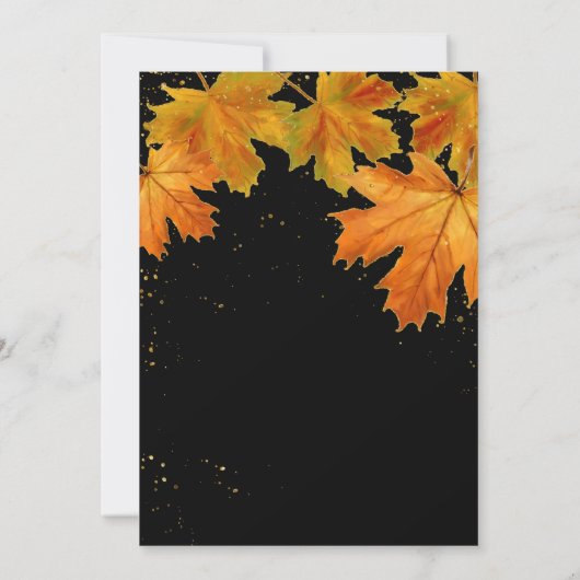 Invitation Automne Tomber Feuilles Feuilles Élégant Mariage (Dos)
