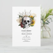 Invitation Automne Tomber Rustique Floral Gothique Couple Dou (Debout devant)