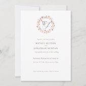Invitation Automne Tones Terme Russe Bloom Monogramme Mariage (Devant)