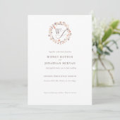 Invitation Automne Tones Terme Russe Bloom Monogramme Mariage (Debout devant)