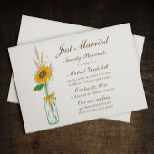 Invitation Automne Tournesol Pays Floral Juste Marié Mariage