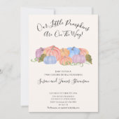 Invitation Automne Twin Genre Révéler Petit Thème Citrouille (Devant)