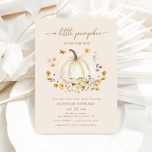 Invitation Automne Un Baby shower Un Peu Citrouille Neutre Ho