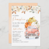 Invitation Automne Un Petit Camion Citrouille Baby shower Aut (Devant / Derrière)
