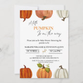 Invitation Automne Un petit citrouille sur le chemin baby sho (Devant)
