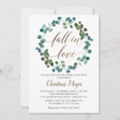 Invitation Automne verdure Wreath Fall in Love Fête des marié (Devant)