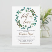 Invitation Automne verdure Wreath Fall in Love Fête des marié (Debout devant)