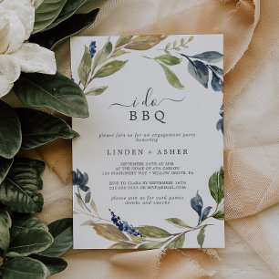 Invitation Automne Vert Je fais BBQ Engagement Party