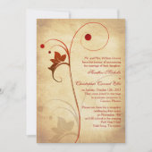 Invitation Automne Vin Rustique Berries Réception de mariage  (Devant)