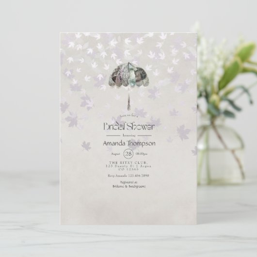 Invitation Automne Vintage - Mariage Blanc (Debout devant)
