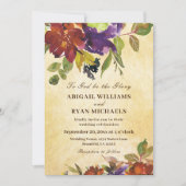 Invitation Automne violet brûlé Orange Mariage chrétien (Devant)