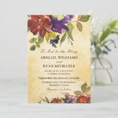 Invitation Automne violet brûlé Orange Mariage chrétien (Debout devant)