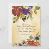 Invitation Automne violet brûlé Orange Mariage chrétien (Dos)