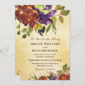 Invitation Automne violet brûlé Orange Mariage chrétien (Devant / Derrière)