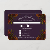 Invitation Automne Violet Rustique Orange Mariage Élégant got (Devant / Derrière)