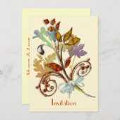 Invitation Automne Whimsical Automne Rustique Bouquet de fleu (Devant / Derrière)