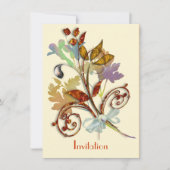 Invitation Automne Whimsical Automne Rustique Bouquet de fleu (Devant)