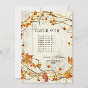 Invitation Automne Wreath Bittersweet Rustique chiffres Maria