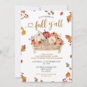 Invitation Automne Y'all Party Automne Orange Citrouille Fest (Devant)