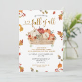 Invitation Automne Y'all Party Automne Orange Citrouille Fest (Debout devant)