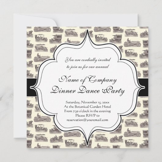 Invitation Automobiles allemandes vintages pour Antique Car C (Devant)