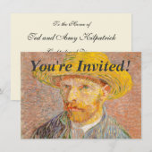 Invitation Autoportrait impressionniste de Vincent Van Gogh (Devant / Derrière)