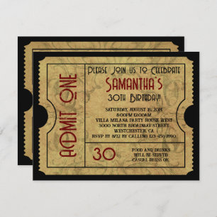 Invitation Autoriser l'achat d'un billet Vintage personnalisé